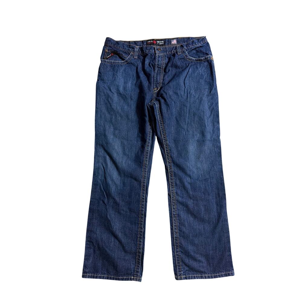 Ariat M4 Low Rise FR Boot Cut Work Jeans Blue Men’s Size 40x32 EUC